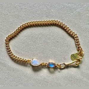Moonstone Gemstone 22K Gold Bracelet